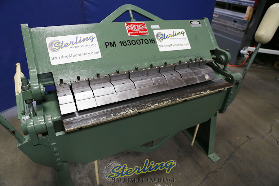 For Sale 12 Ga. x 4' Used Chicago Box and Pan Brake, Mdl. BPU4126