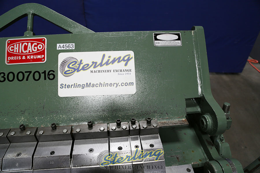 For Sale 12 Ga. x 4' Used Chicago Box and Pan Brake, Mdl. BPU4126