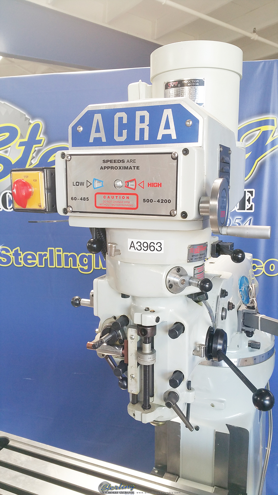 For Sale 9" x 49" Brand New Acra Vertical Milling Machine (Variable