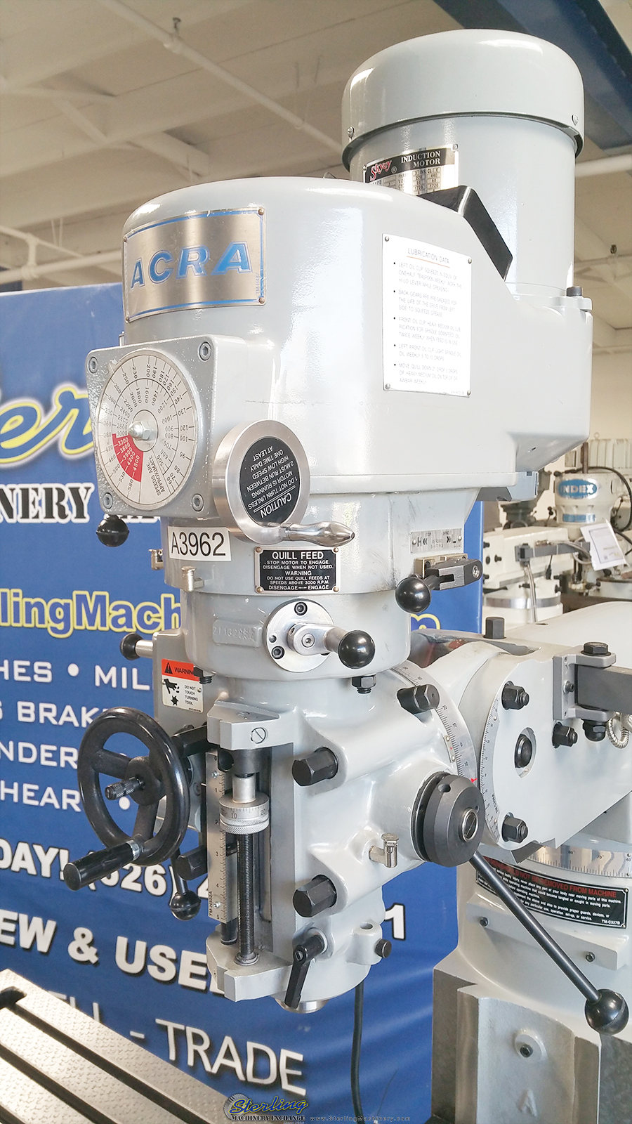 BRAND NEW ACRA VARIABLE SPEED KNEE MILLING MACHINE "BRIDGEPORT COPY