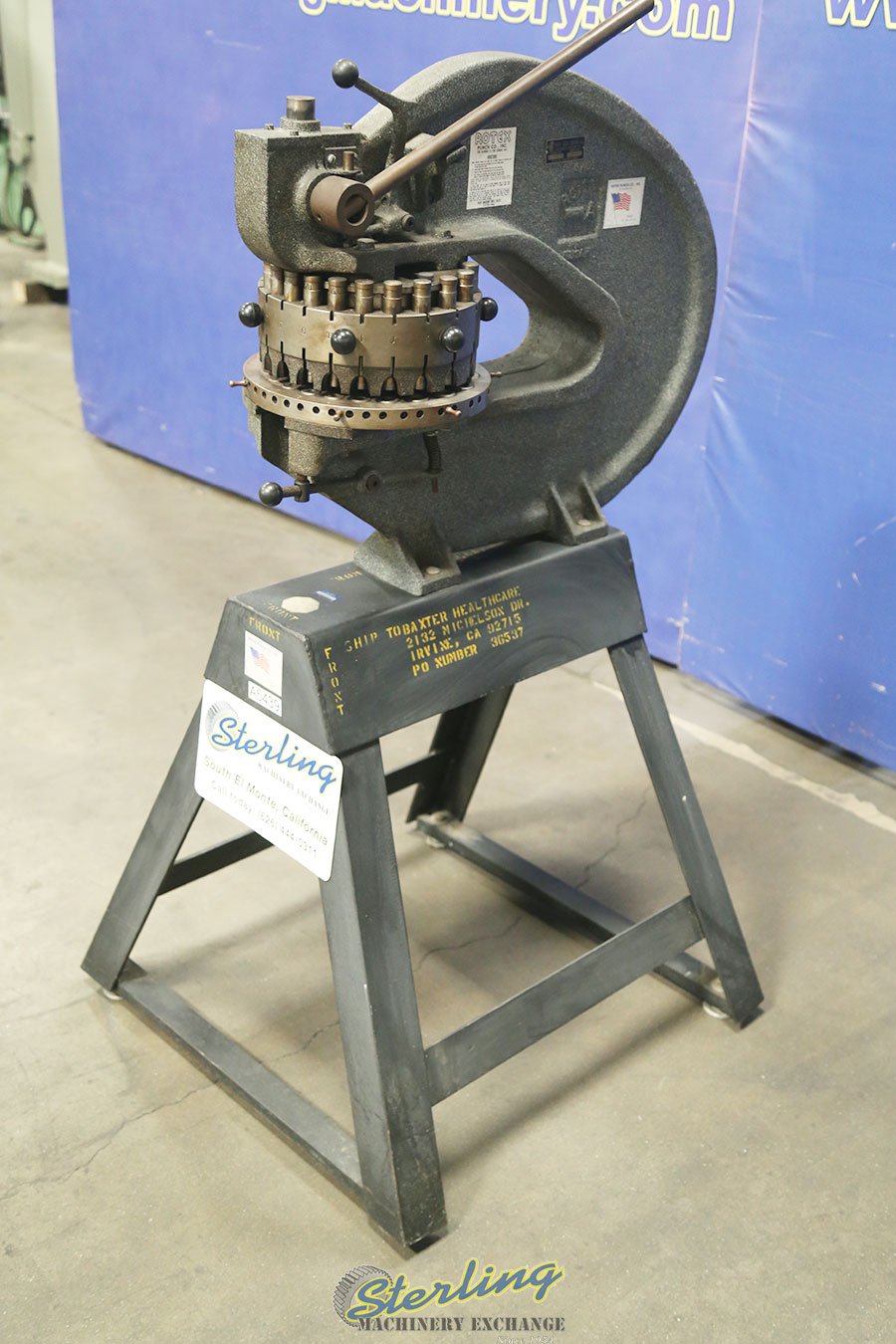 Used Rotex Manual Turret Punch "Fully Tooled" - Turret 