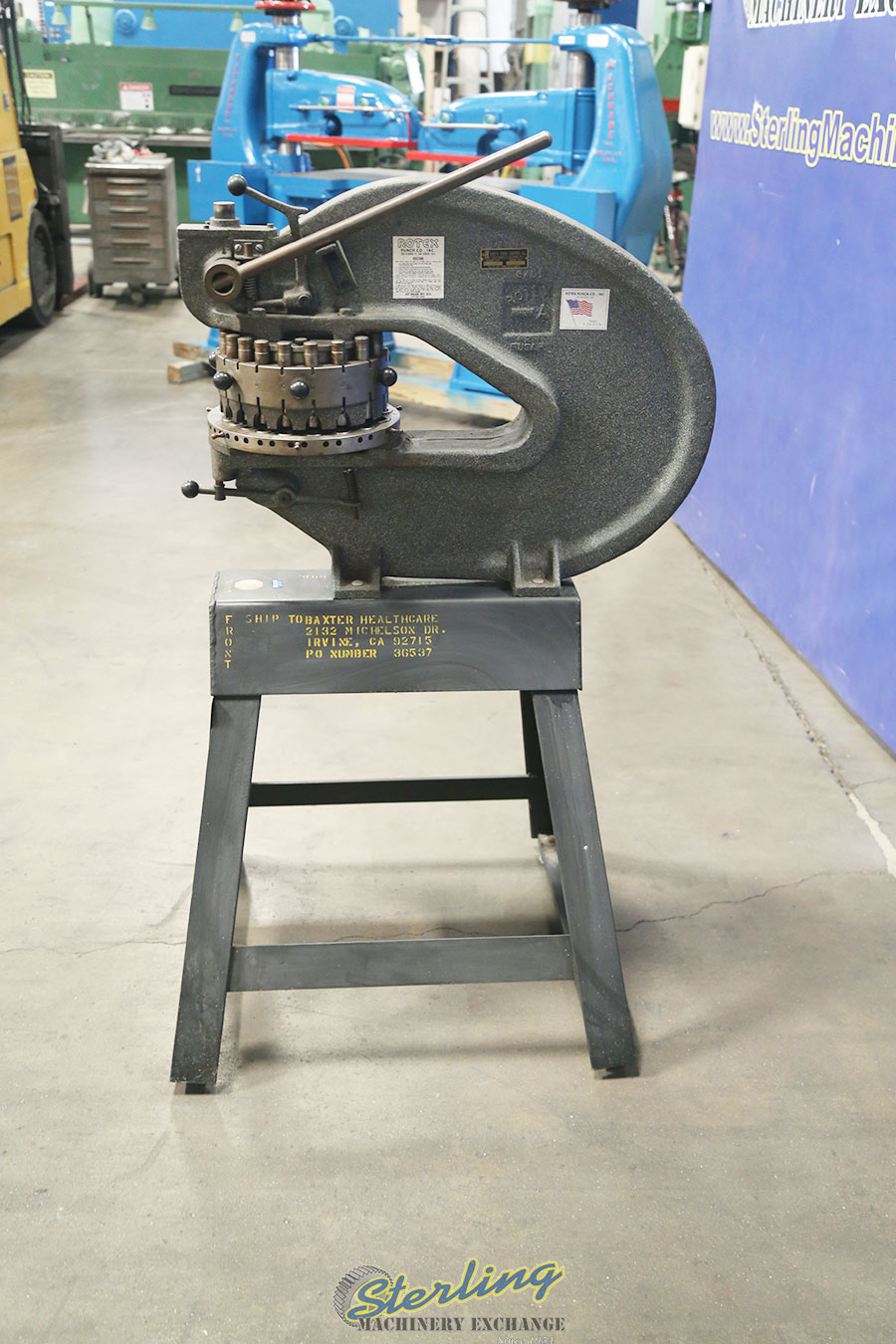 Used Rotex Manual Turret Punch "Fully Tooled" Turret Punches