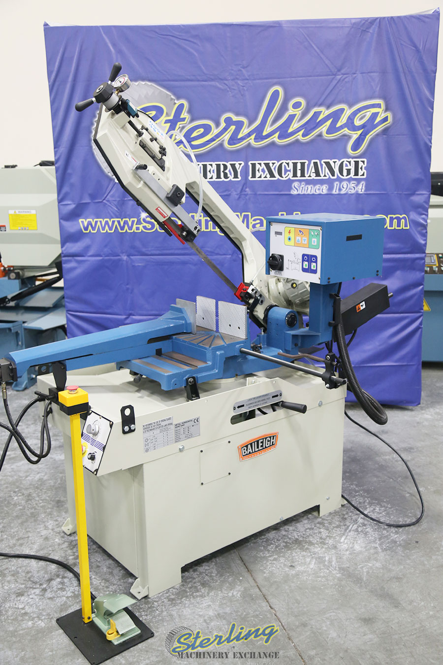 Brand New Baileigh Horizontal Dual Mitering Swivel Semi Automatic Metal Cutting Band Saw 