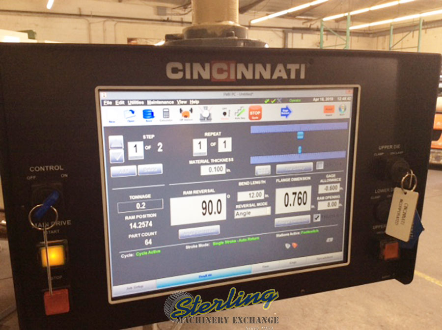 For Sale 135 Ton x 12' Used Cincinnati Form Master II CNC Hydraulic Press Brake With BRAND NEW