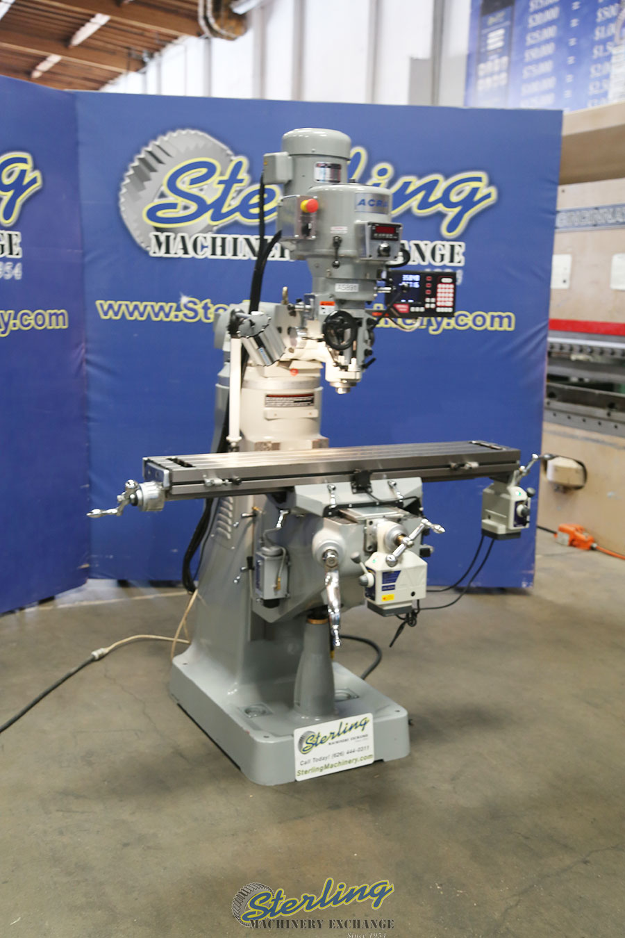 Used "LIKE NEW" Acra Variable Speed Knee Milling Machine With Inverter