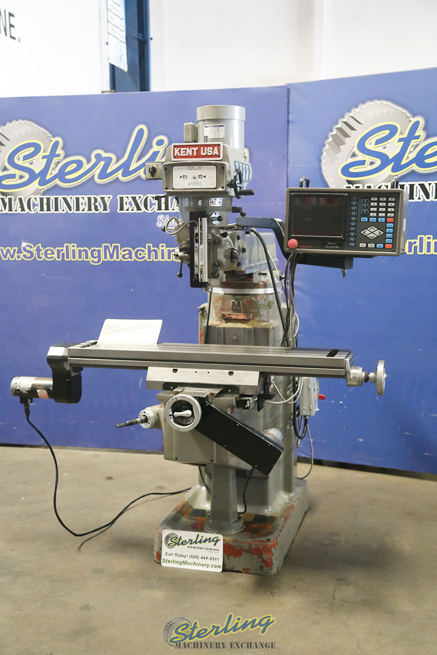 For Sale 10" x 50" Used Kent Vertical Milling Machine , Mdl. KTM3VKF