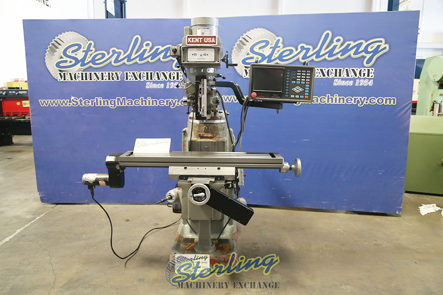 For Sale 10" x 50" Used Kent Vertical Milling Machine , Mdl. KTM3VKF