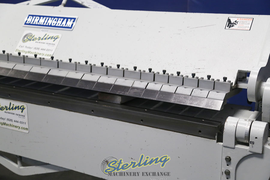 For Sale 12 Ga. x 8' Used Birmingham Box & Pan Manual Finger Brake "Great Condition", Made In