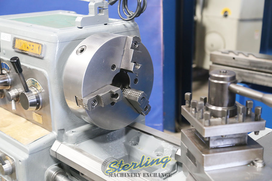 For Sale 17 27 X 50 Used Mori Seiki Heavy Duty Gap Bed Engine Lathe Mdl Ms 1250g Anilam Mini Wizard Dro Tail Stock Steady Rest 3 Jaw Chuck With Aluminum Jaws 4 Jaw
