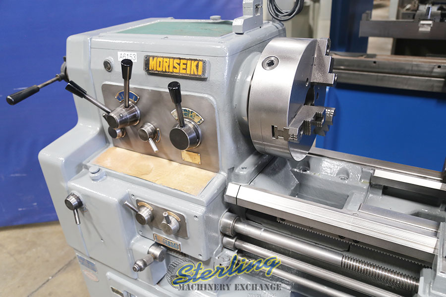 For Sale 17 27 X 50 Used Mori Seiki Heavy Duty Gap Bed Engine Lathe Mdl Ms 1250g Anilam Mini Wizard Dro Tail Stock Steady Rest 3 Jaw Chuck With Aluminum Jaws 4 Jaw
