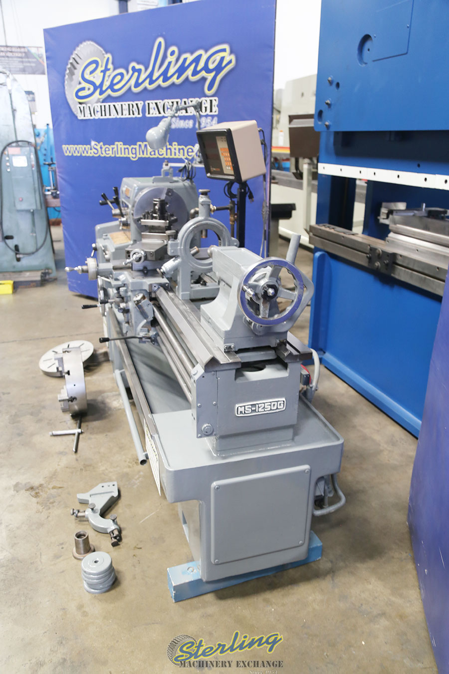 For Sale 17 27 X 50 Used Mori Seiki Heavy Duty Gap Bed Engine Lathe Mdl Ms 1250g Anilam Mini Wizard Dro Tail Stock Steady Rest 3 Jaw Chuck With Aluminum Jaws 4 Jaw