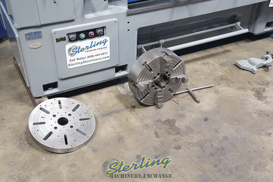 For Sale 17 27 X 50 Used Mori Seiki Heavy Duty Gap Bed Engine Lathe Mdl Ms 1250g Anilam Mini Wizard Dro Tail Stock Steady Rest 3 Jaw Chuck With Aluminum Jaws 4 Jaw