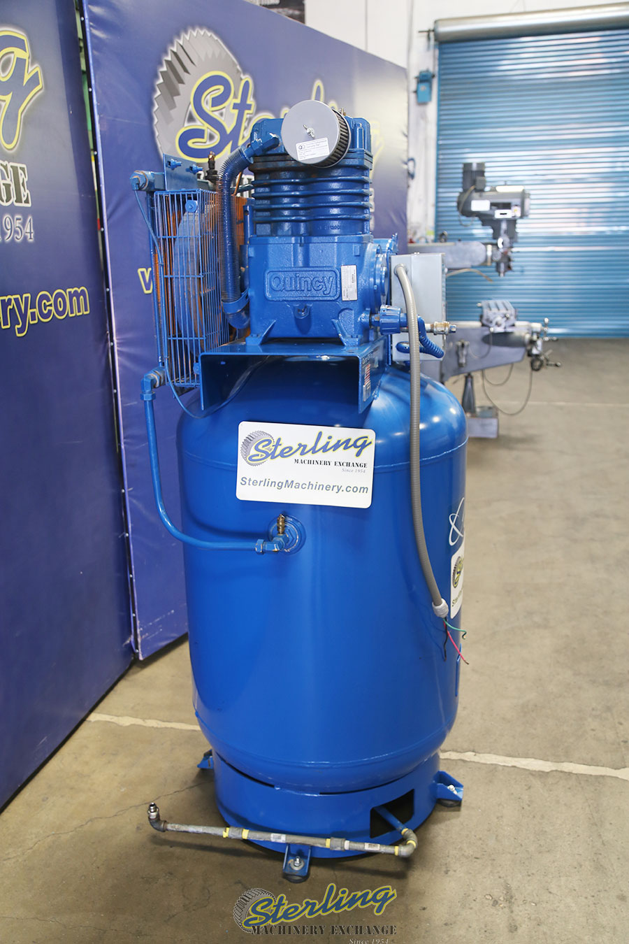Used Quincy Vertical Air Compressor with Tank Sterling Machinery
