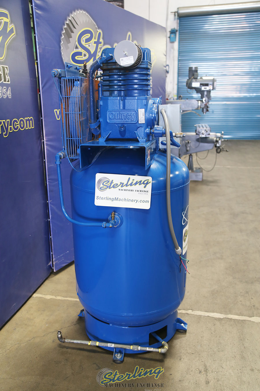 Used Quincy Vertical Air Compressor with Tank Sterling Machinery