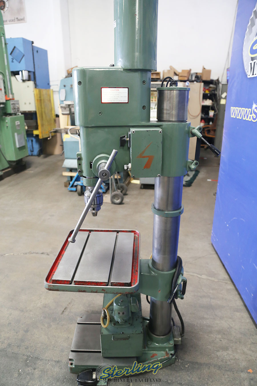 Used Feeler Geared Head Drill Press W/ Powered Down Feed and Tapping