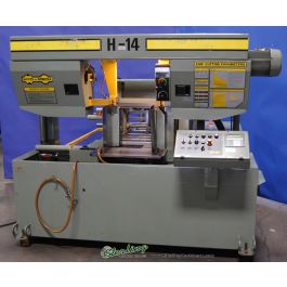 Used-HYDMECH-Hyd-Mech Twin Post Automatic Horizontal Bandsaw-H14-A-9882