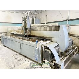 Used-Flow-Used Flow CNC Abrasive Dual Head Waterjet Cutting System with Flow PC Based Flowmaster Controller, 100HP 60,000 PSI Dual-Intensifier Pump, Dual Heads Waterjet Cutting System-4X2MWMC-A6373