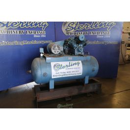 Used-Hill Brothers-Used Hill Bros. & Co. Air Compressor with Horizontal Tank---A6882