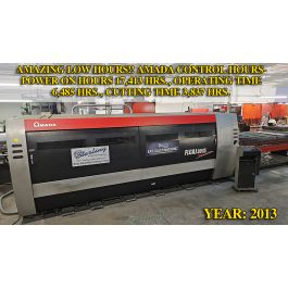 Used-Amada-Used 5' x 10' AMADA Fiber Laser Cutting Machine System With Transfer Table, Low Hours -FLC-3015 AJ-P1067