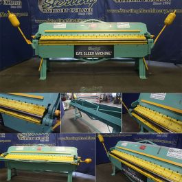 Used-Chicago-Used Chicago Hand Box & Pan Brake (Brake is STRAIGHT BRAKE only. The fingers are welded together. ) NOTE: Brake has ONLY Bar Roll Attachment. Cannot use as individual finger brake.-W37-PR1013