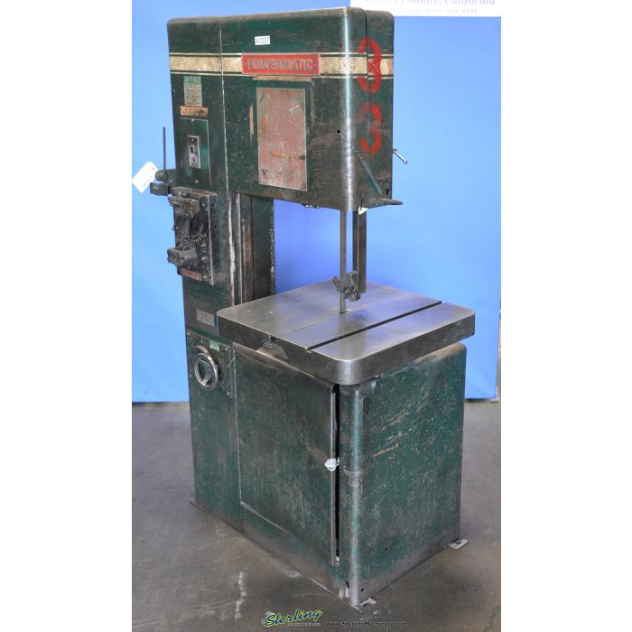 For Sale 20" Used Powermatic Vertical Bandsaw, Mdl. 87, Blade Welder