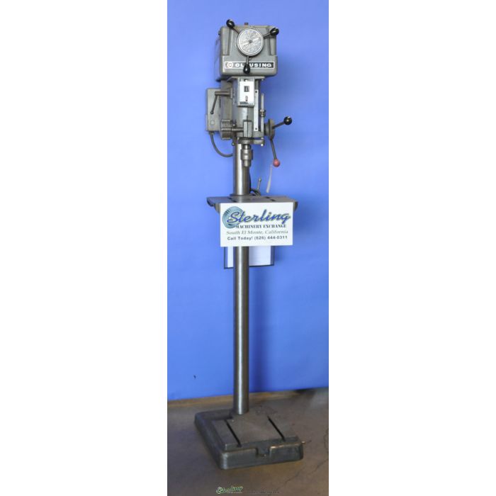 For Sale 15" Used Clausing Floor Drill Press, Mdl. 1688, Drill Chuck & Arbor, Tilting Table