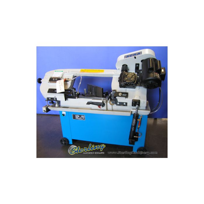 For Sale 7" x 12" New Acra Horizontal Band Saw, Mdl. 712B, Casters, Single Phase, Coolant 