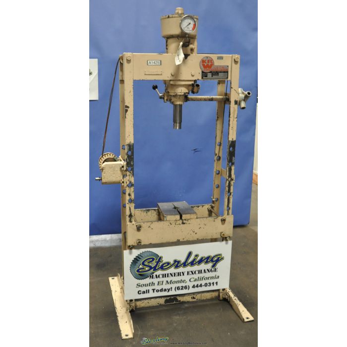 For Sale 25 Ton x 8" Used KR Wilson Hydraulic Hand H Frame Press, Mdl