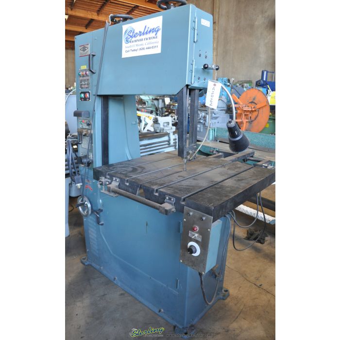 For Sale 28" Used KBC Vertical Bandsaw With Power Sliding Table Feed