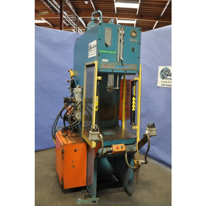 For Sale 291/2 Ton Used Neff Hydraulic C Frame Press, Mdl. DF2515M