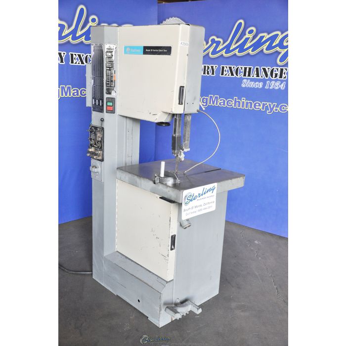 For Sale 20" Used Rockwell Vertical Bandsaw, Mdl. 283X5, High/Low