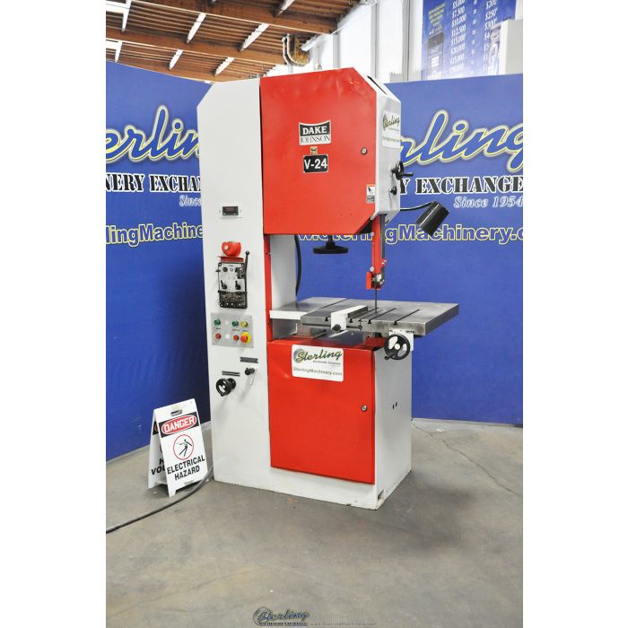 For Sale 24" Used Dake Vertical Bandsaw "Excellent Condition", Mdl. V