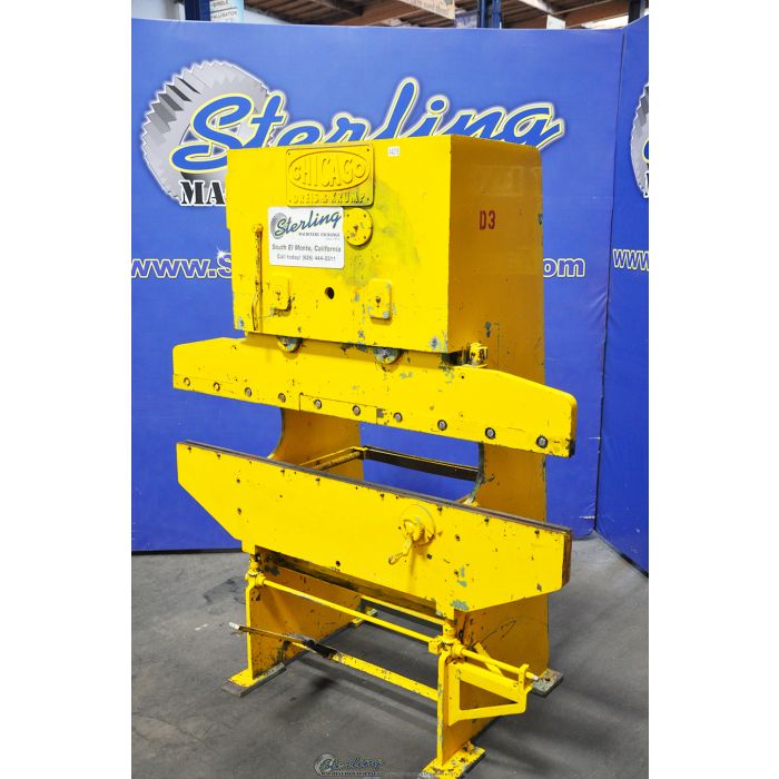 For Sale 11 Ton x 4' Used Chicago Press Brake, Mdl. 131, Front