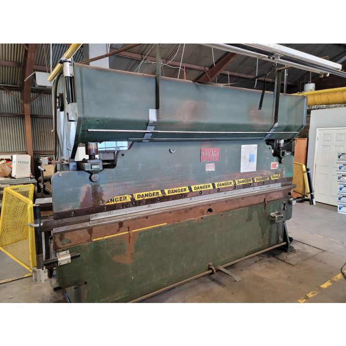 For Sale 90 Ton x 12' Used Chicago Press Brake, Mdl. 1012L, Motorized
