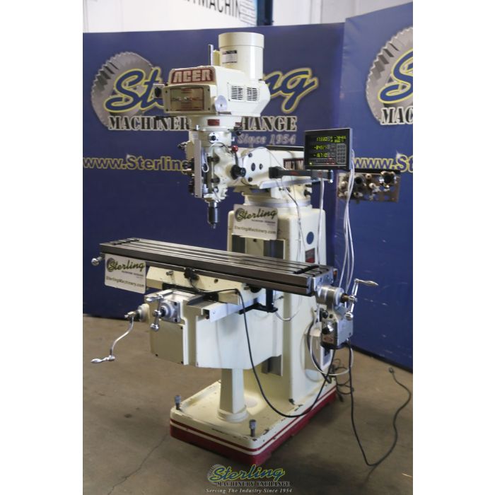 For Sale 10" x 50" Used Acer Vertical Milling Machine, Mdl. 3VKH