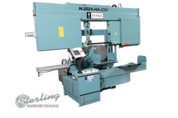 New-W.F. Wells-Brand New W.F. Wells CNC Fully Automatic with Shuttle Type Barfeed Horizontal Twin Post Band Saw-H-2024HA-CNC-SMH2024HACNC-01