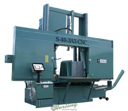 New-W.F. Wells-Brand New W.F. Wells CNC Fully Automatic with Shuffle Type Barfeed Horizontal Twin Post Band Saw -S-40-3A3 CNC-SMS403A3CNC-01