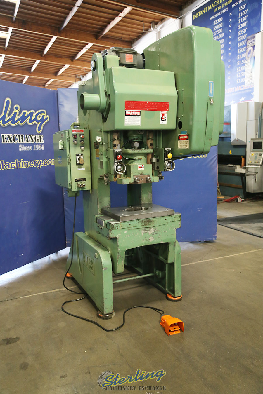Used Bliss Single Crank OBI Punch Press O.B.I. Flywheel Type Single