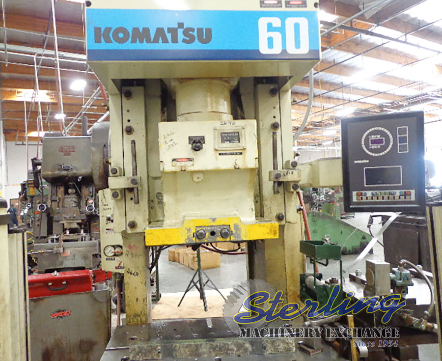 Used Komatsu OBS CFrame Punch Press Gap Frame, (Single Crank) Presses Sterling Machinery