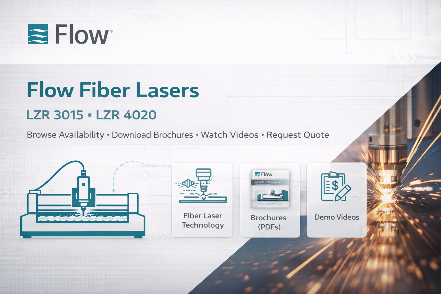 Flow LZR fiber laser cutting machine - LZR 3015 and LZR 4020
