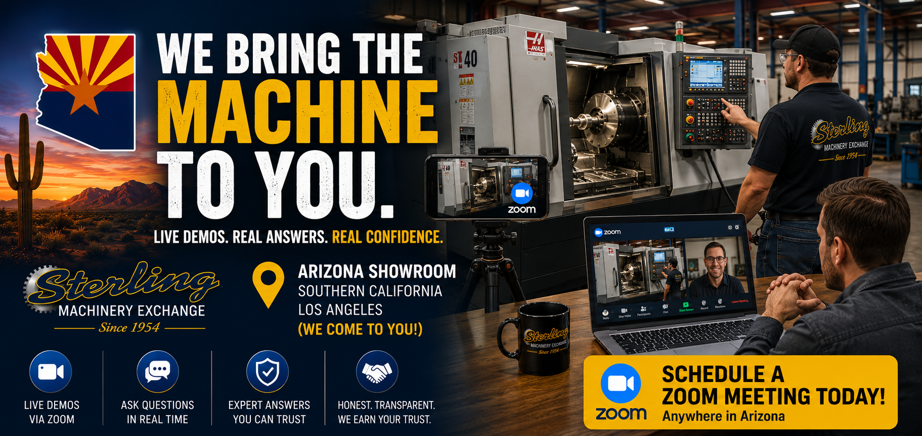 Live Arizona machine demonstrations with Sterling Machinery Exchange