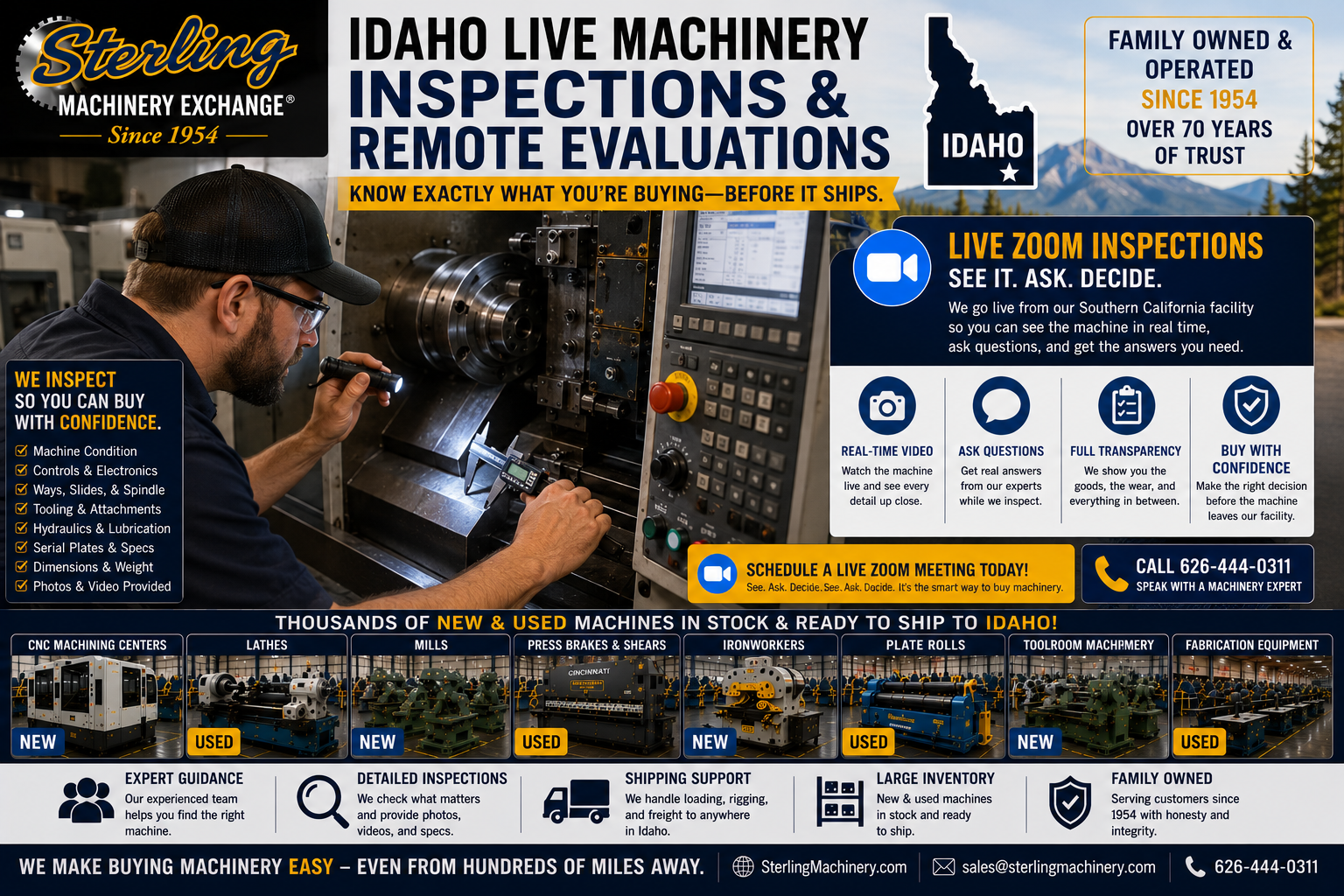 Live Idaho machine demonstrations with Sterling Machinery Exchange