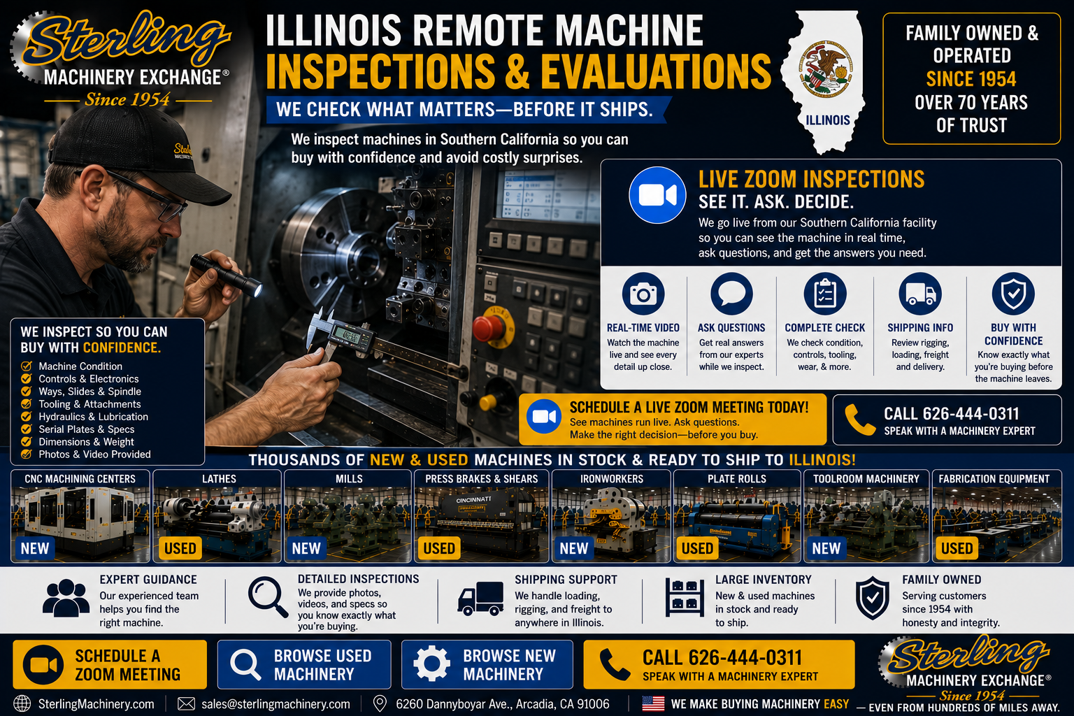 Live Illinois machine demonstrations with Sterling Machinery Exchange