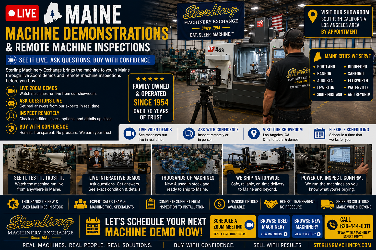 Live Maine machine demonstrations with Sterling Machinery Exchange