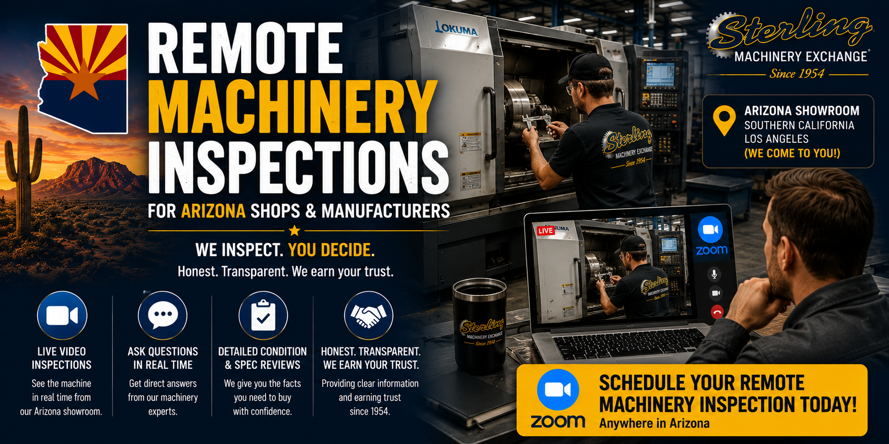Remote machinery inspections for Arizona machine shops and manufacturers