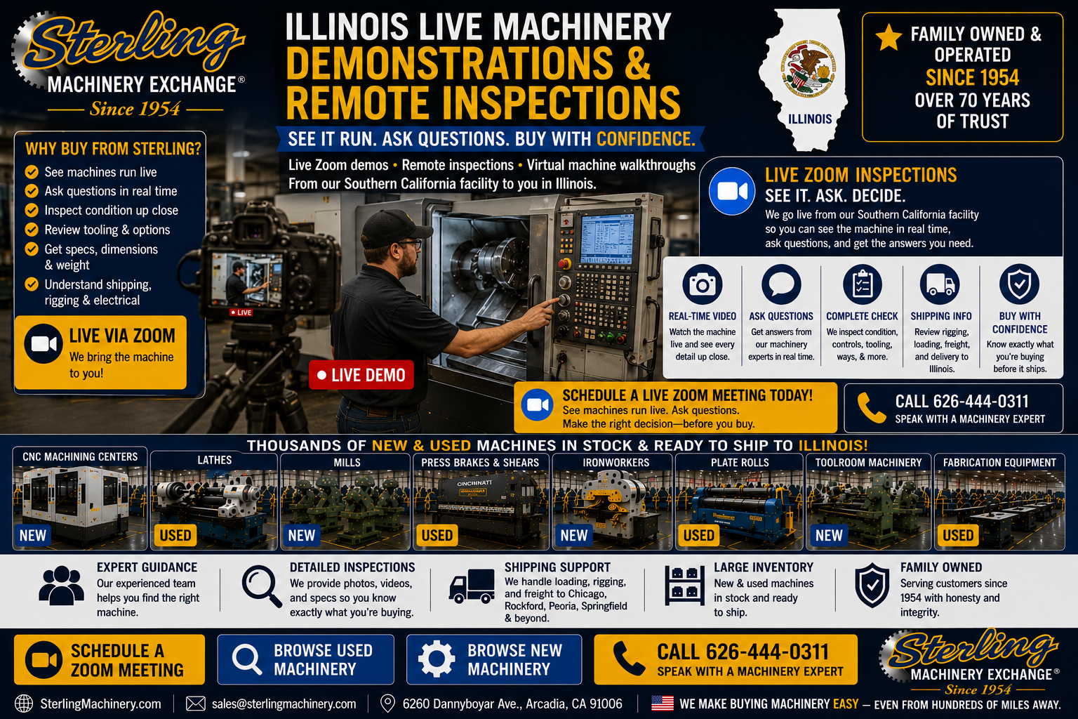 Remote machinery inspections for Illinois machine shops and manufacturers