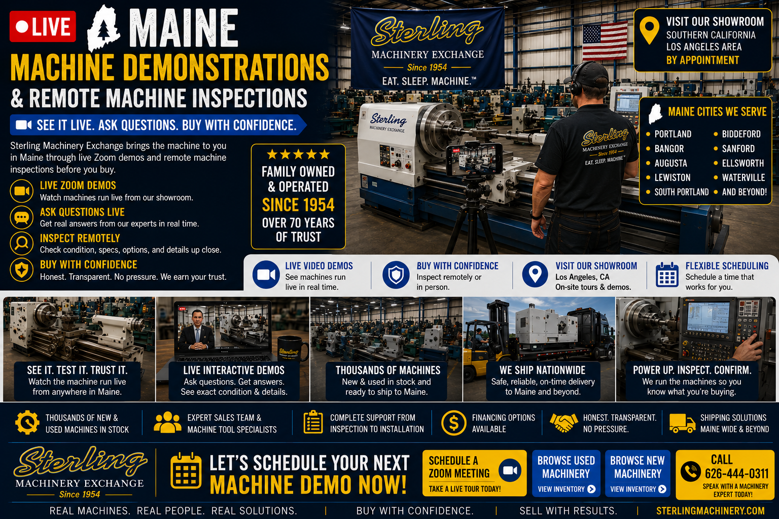 Remote machinery inspections for Maine machine shops and manufacturers