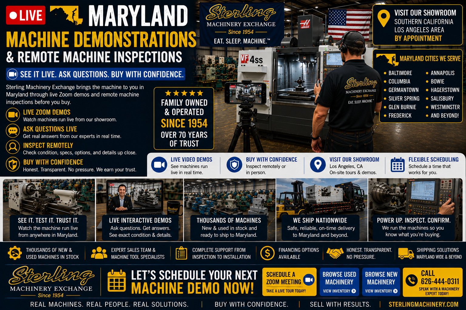 Remote machinery inspections for Maryland machine shops and manufacturers