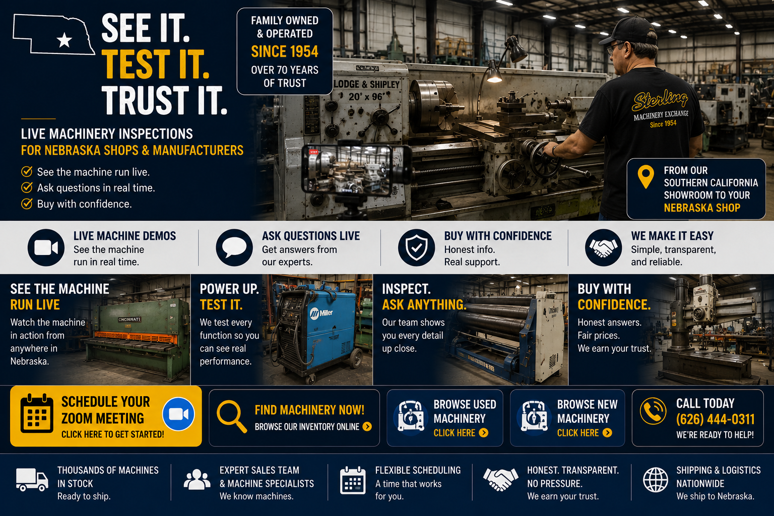 Remote machinery inspections for Nebraska machine shops and manufacturers