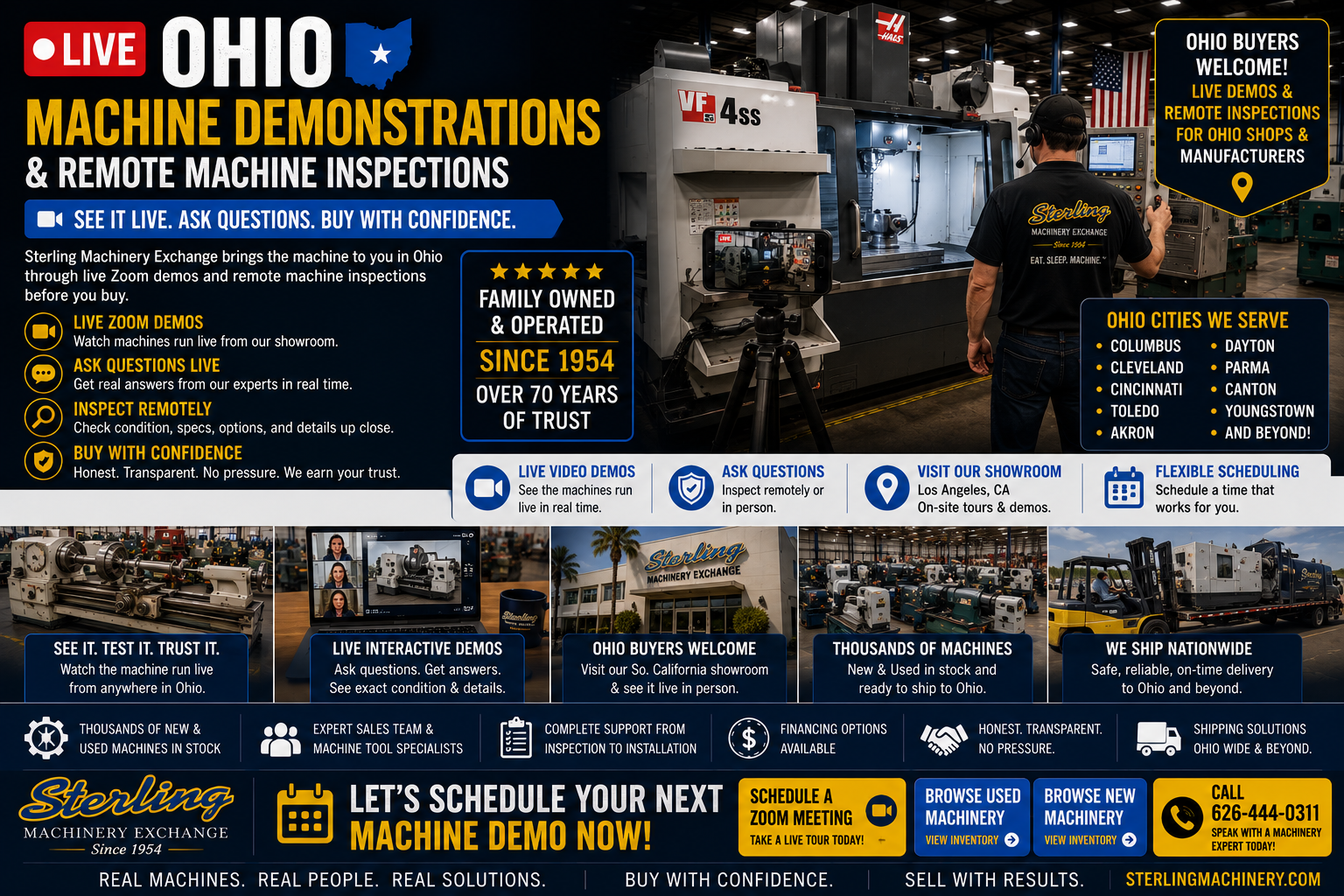 Remote machinery inspections for Ohio machine shops and manufacturers